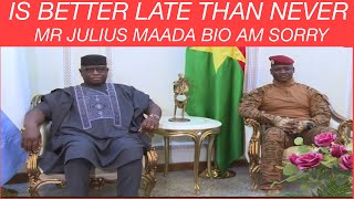 BURKINA FASO  MR JULIUS MAADA BIO PRESIDENT OF SIERRA LEONE  SORRY TO BE LATE africa [upl. by Atterg]