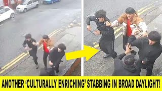 Shocking Broad Daylight Stabbing Caught on CCTV in Sparkhill Birmingham [upl. by Mont]