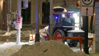 Snowplow Video 63  Night time sidewalk snow clearing operation [upl. by Nivart513]