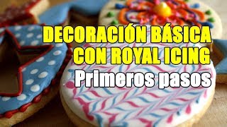 Tutorial Decoración básica para galletas con Royal Icing [upl. by Conni]