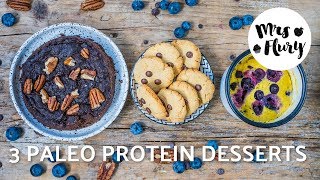 3 Paleo Protein Desserts  zuckerfrei glutenfrei und laktosefrei [upl. by Oulman]