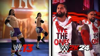 The Usos Entrance Evolution WWE 13 To WWE 2K24 [upl. by Lionello671]