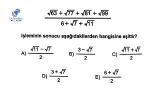 345 All Star’a Yakışır Köklü Sayı Sorusu 🔥 [upl. by Ramah625]