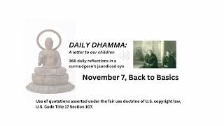 November 7 quotBack to Basicsquot Daily Dhamma A letter to our children [upl. by Ainorev534]