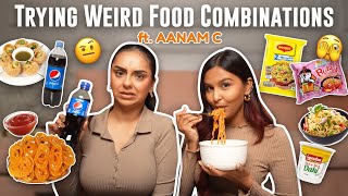 Tasting WEIRD FOOD COMBOS🙊 Ft ​⁠AanamC  Mridul Sharma [upl. by Acenom8]