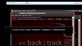 How to generate wordlists in Backtrack 5 R3 using Crunch [upl. by Mateo989]