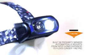 NightSearcher HT550 amp HT550R LED Head Torches With Reactive Distance Sensor [upl. by Gris]