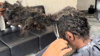 Homeless to Old Mans INSANE Transformation  3Years no Haircut amp Hair Wash  ASMR [upl. by Kcirret81]