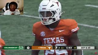 quotNUMBER 11 IS A CERTIFIED YNquot  Lil Gerber Reacts To 4 Texas Longhorns vs Colorado State Rams [upl. by Nehpets853]