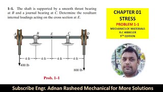 11 Stress Internal Resultant Loading Chapter 1 Mechanics of Materials by RC Hibbeler [upl. by Cailean]