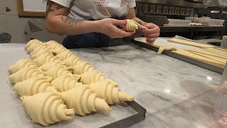 Preparing Italian Cornetto Croissant for Baking Italian Food London [upl. by Aehtla]