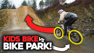 KIDS Bike VS BIGGEST BIKEPARK JUMPS in the UK [upl. by Rhu]