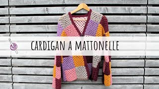 Come fare cardigan a mattonelle granny  tutorial e schema uncinetto [upl. by Neeloc]