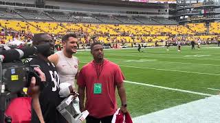 Awesome NFL moment Nick Bosa Deebo Samuel visit with Ryan Shazier ahead of 49ersSteelers [upl. by Kubis]