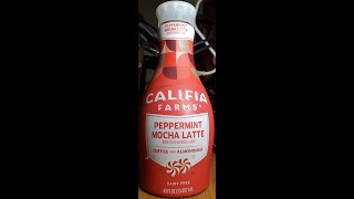 Califia Farms Limited Edition Peppermint Mocha Latte Coffee with Almondmilk Review [upl. by Saxela]