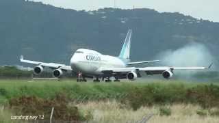 Corsair InternationalB747400landing in St Denis de la Réunion RUN [upl. by Ataynek]