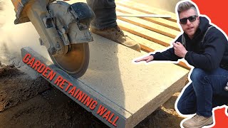 RIVERFRONT BACKYARD BUILD Pt 11  Building a Garden Retaining Wall [upl. by Alusru]