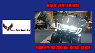 Eagle Lights Halo Vent lights For Harley Davidson Road Glides [upl. by Ynnod]