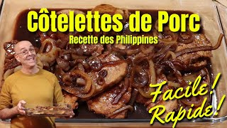 Côtelettes de Porc Recette des PhilippinesUne recette simple savoureuse et rapide [upl. by Gibbs]