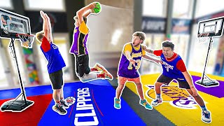 INSANE NBA 2v2 Mini Hoop Basketball Lakers vs Clippers [upl. by Langan]