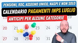 📅 PAGAMENTI INPS DI LUGLIO Ecco chi avrà la ricarica in anticipo [upl. by Nylleoj]