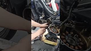 Motorcycle repairmotorcyclerepair oilchangeautomobilerepair repaint youtubeshorts [upl. by Gnouhc]