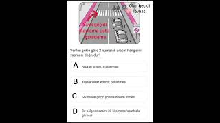 trafik sınav sorusuyayageçidiokulgeçidiöğrenci yayataşıtyoluaraçtaşıtazamihızsürücü [upl. by Elwira631]