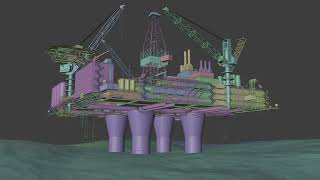 Oil Rig 3D Animation  Viewport  Blender [upl. by Ecnal442]