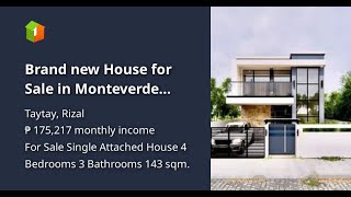 Brand new House for Sale in Monteverde Royale Taytay Rizal [upl. by Llennahs475]