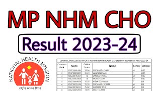 MP NHM CHO 202324 Result आ चुका है  खुशखबरी खुशखबरी  nationalnursing [upl. by Ycniuqal]