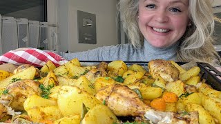 Wenn ich planlos bin  dann gibts Hähnchenkeulen mit Kartoffeln lecker einfach Rezept Mittagessen [upl. by Ashton]