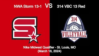 2024 NWA Storm 131 vs 314 VBC 13 Red [upl. by Moll887]