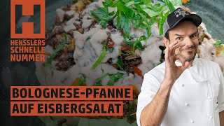 Schnelles BolognesePfanne auf Eisbergsalat Rezept von Steffen Henssler  Günstige Rezepte [upl. by Norreg471]