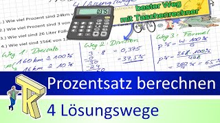 Prozentsatz berechnen 4 Lösungswege [upl. by Aerona]