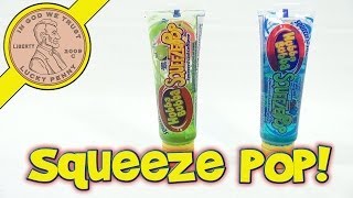 Hubba Bubba Sour Blue Raspberry Squeeze amp Lick Lollipop Candy Tube [upl. by Dacie]