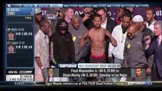 Floyd Mayweather vs Shane Mosley  WEIGH IN  high quality [upl. by Euqininod]