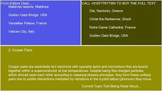 Explain the underlying principles of superconductivity including the Meissner effect and Cooper pair [upl. by Kovacs]