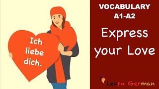 Learn German Vocabulary  Love Liebe  Valentines day special [upl. by Enialb630]