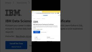 IBM Data Science Professional Certificate shorts [upl. by Torrell]
