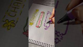 Easy chapter heading  Ideas school project ampnotes trending shortsytshorts [upl. by Amein]