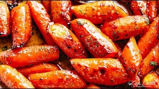 HONEY GARLIC BUTTER ROASTED CARROTS [upl. by Kacie599]