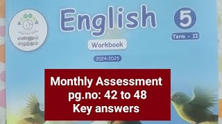 5th std Term2 English workbook Monthly Assessment pg no  42 48202425 [upl. by Eberhard463]