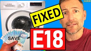 Washing Machine E18 Error Code Fix Bosch Siemens Pump Filter blocked [upl. by Yup]