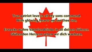 Nationalhymne Kanadas  Anthem of Canada ENDE Text [upl. by Earahs451]