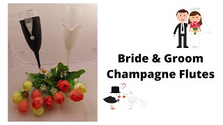 DIY Bride amp Groom Champagne Flutes [upl. by Ailem500]