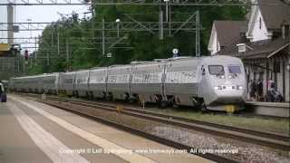 SJ X2 multiple trains at Katrineholm Sweden [upl. by Ellinet439]