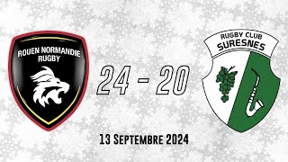 Résumé Rouen Normandie Rugby  Rugby Club Suresnes 130924 [upl. by Ettesel]