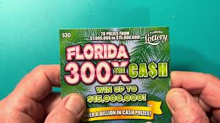 300X THE CASH SCRATCH OFF FROM THE FLORIDA LOTTERY [upl. by Bueschel791]