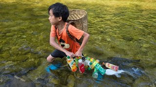 15 days highland boy Khai makes traps to catch catfish fishes to harvest oranges to sell [upl. by Yand]