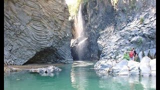 ALCANTARA GORGES the spectacular caves and canyons of basaltic rocks in Sicily [upl. by Aley]